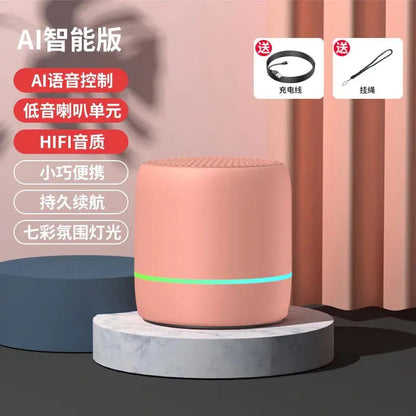 Portable Bluetooth Speaker with AI Voice and Lights