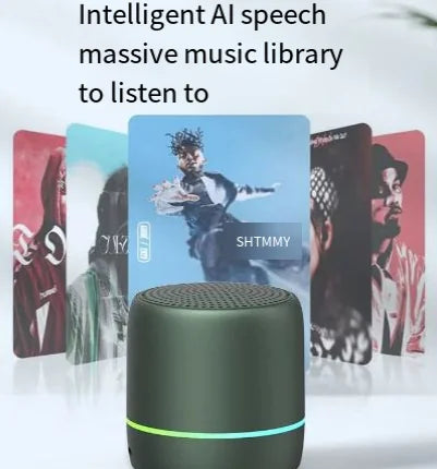 Portable Bluetooth Speaker with AI Voice and Lights